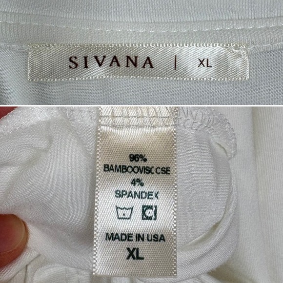 Sivana Bamboo Dolman Short Sleeve Tunic Tee Size XL White Soft Sustainable - Picture 14 of 14